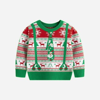 Children's Christmas Sweater Baby Cotton Jacquard Sweater 1 HS Code 6110200090 HS Code 6110200011 - Customized Item