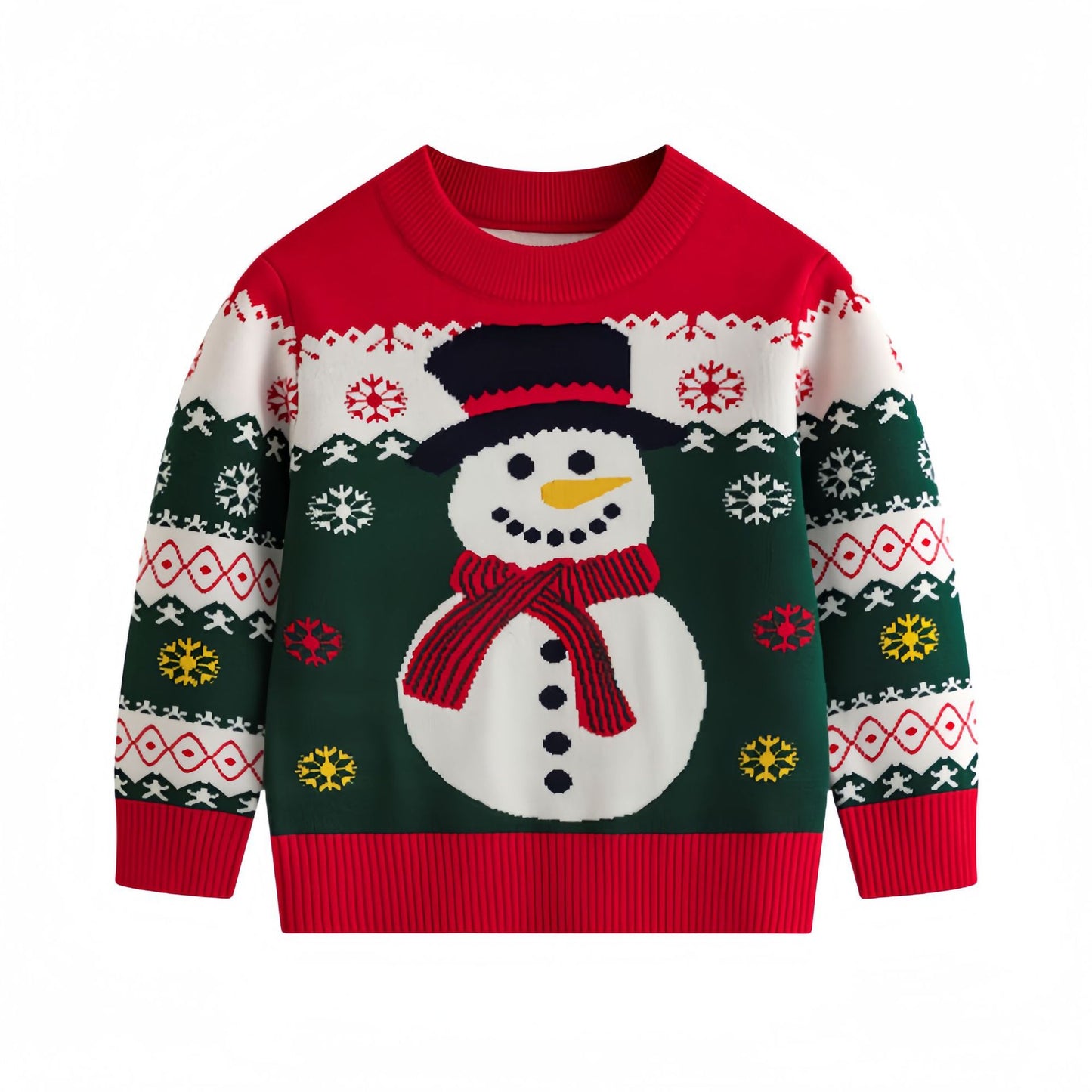 Children's Christmas Snowman Sweater Baby Cotton Jacquard Sweater HS Code 6110200090 HS Code 6110200011 - Customized Item