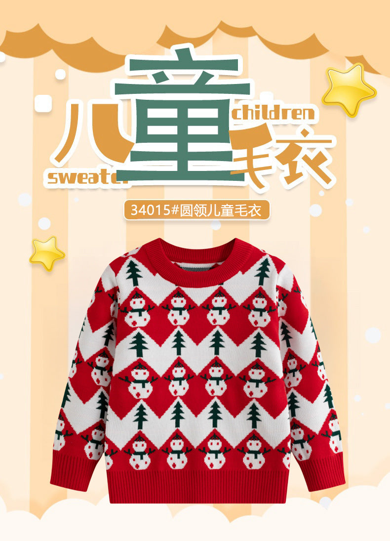 Children's Christmas Sweater Baby Cotton Jacquard Sweater 8 HS Code 6110200090 HS Code 6110200011 - Customized Item