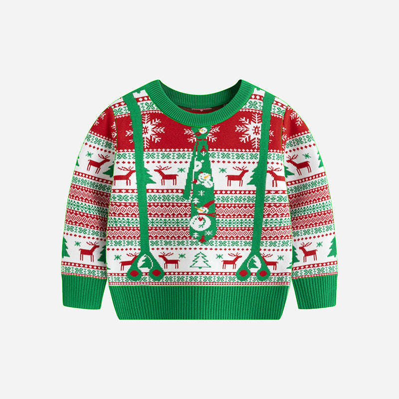 Children's Christmas Sweater Baby Cotton Jacquard Sweater 1 HS Code 6110200090 HS Code 6110200011 - Customized Item