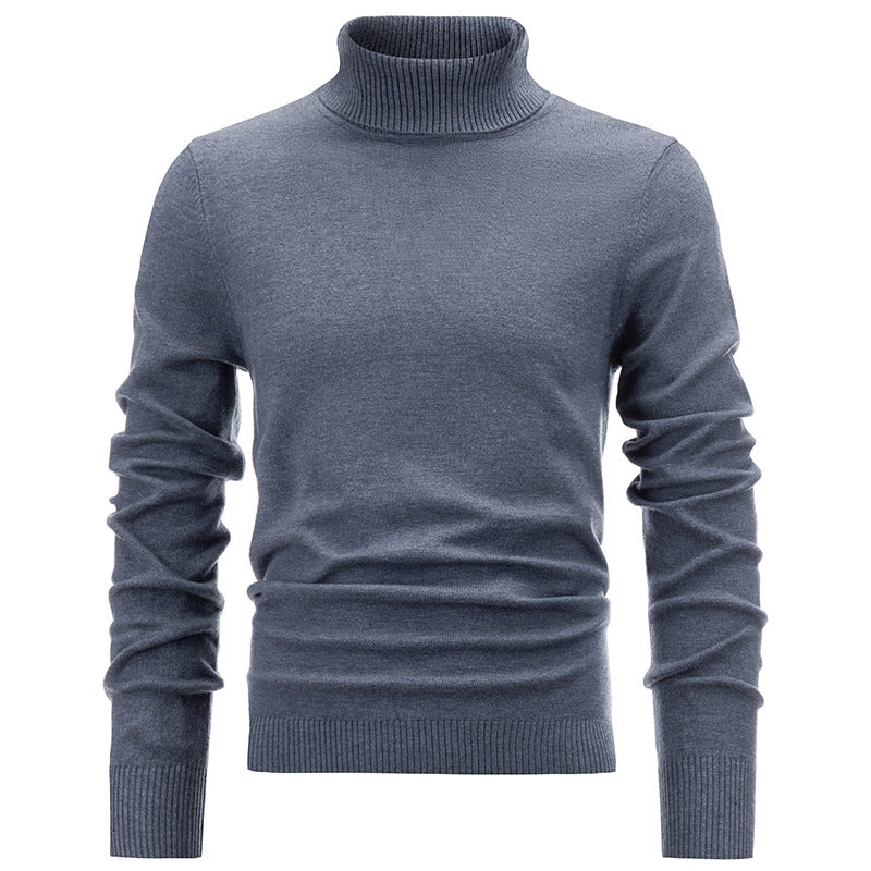Blue Cashmere Mens Jumper High Collar Sweater HS Code 6109100000 - Customized Item