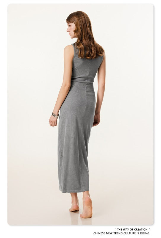 275gSlim Skinny Knitted Dress Sexy Modal Cotton Rib Vest Dress