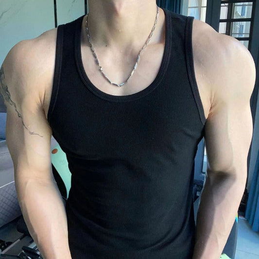 250 Gsm Men's Tank Top Cotton 100% Rib Vest Thickened Thick Threaded Vest HS Code 6109100091 HS Code 6109909060 HS Code 6211399000