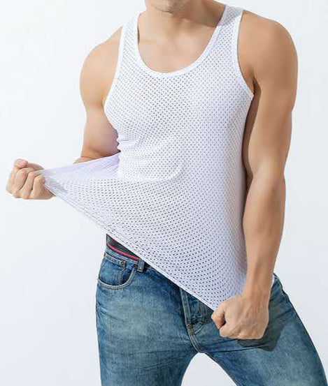 140g Summer Men's Fashion Vest Sports Fitness Solid Color Seamless Elastic Tank Top HS Code 6109100091 HS Code 6109909060 HS Code 6211399000