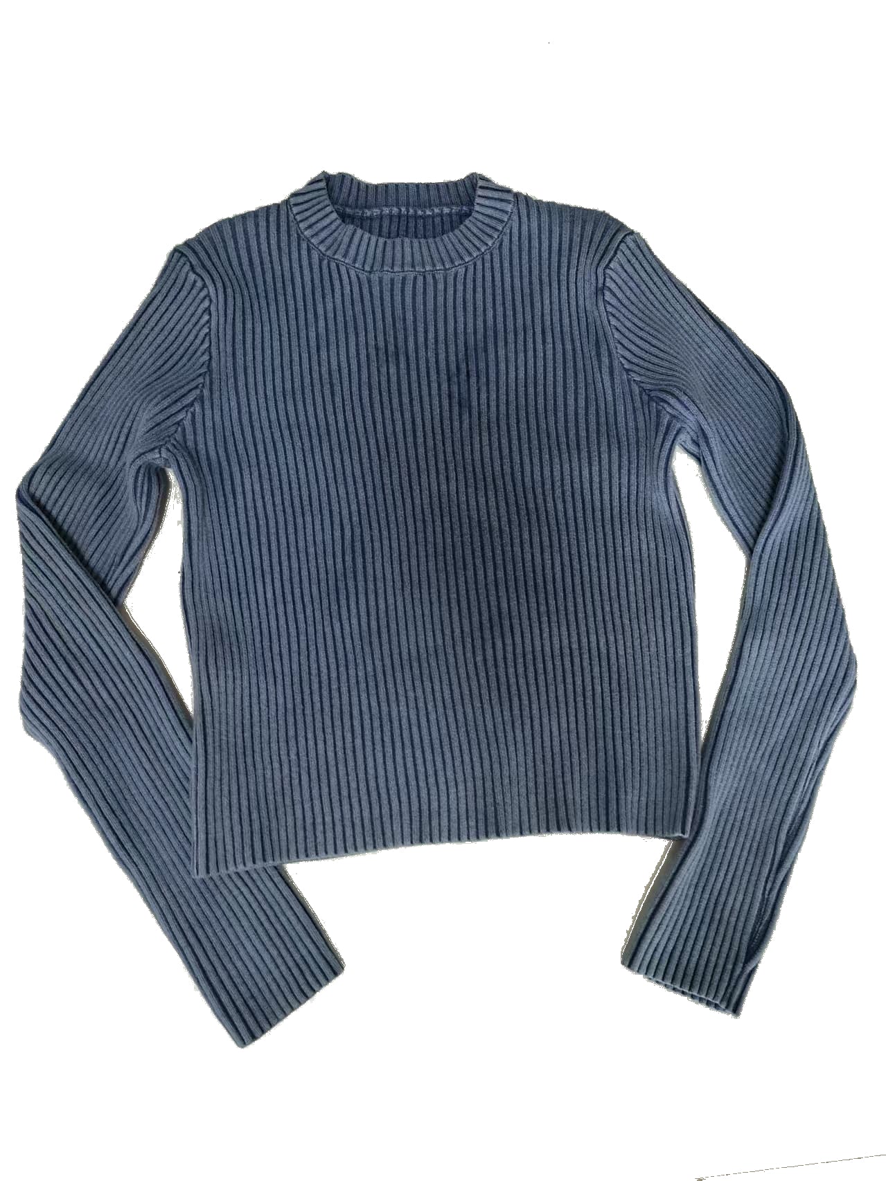 2025 Washing Rib Knit Sweater Cotton Blend Wool Knitwear  HS Code 6109100000 - Customized Item