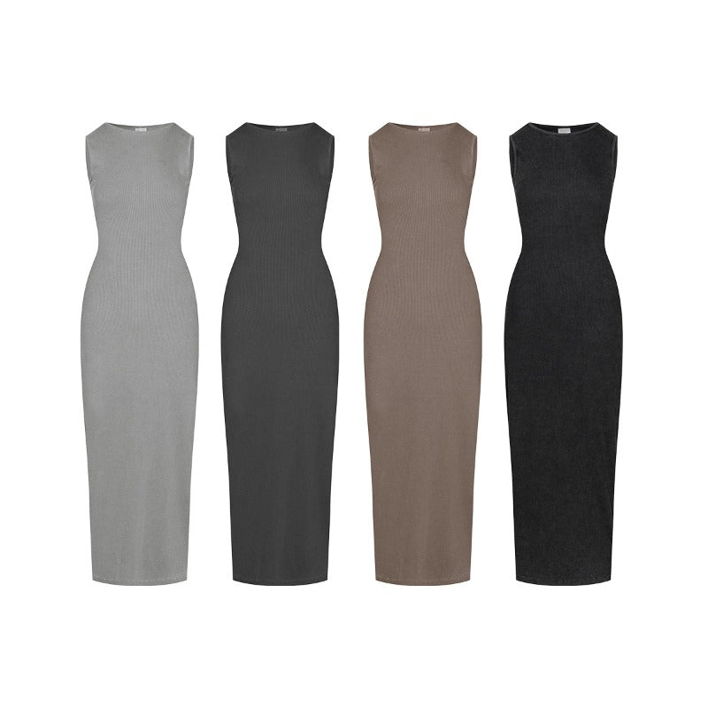 275gSlim Skinny Knitted Dress Sexy Modal Cotton Rib Vest Dress