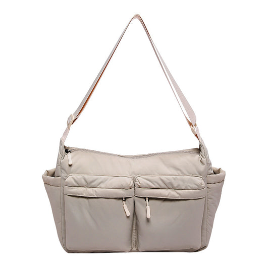 Casual Satchel Women's 2025 New Shoulder Bag Simple Solid Color Messenger Bag Class Commuter Bag Large Capacity Tote Bag