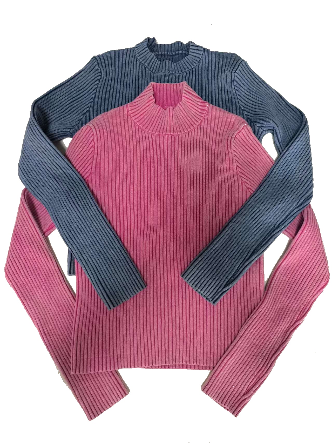 2025 Washing Rib Knit Sweater Cotton Blend Wool Knitwear  HS Code 6109100000 - Customized Item