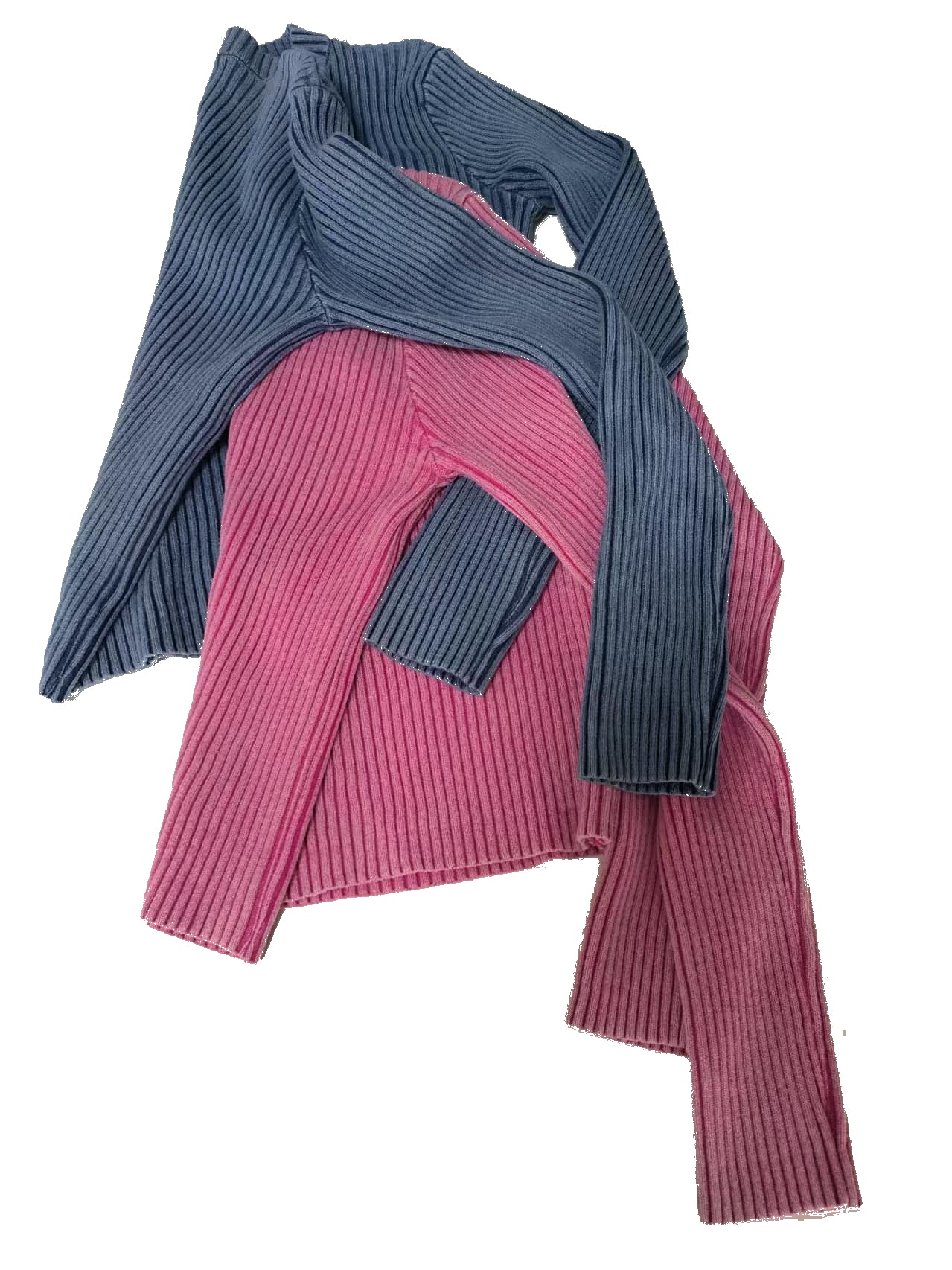 2025 Washing Rib Knit Sweater Cotton Blend Wool Knitwear  HS Code 6109100000 - Customized Item