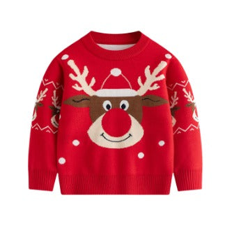 Children's Christmas Sweater Baby Cotton Jacquard Sweater 3 HS Code 6110200090 HS Code 6110200011 - Customized Item